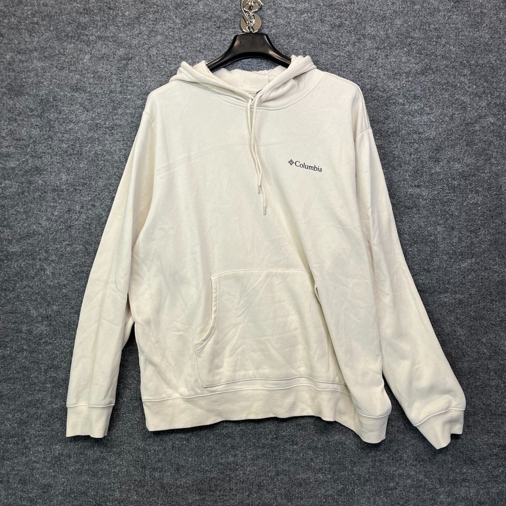 Columbia Hoodie Men's Cream Desert Cactus Graphic Pullover Sports Y2K - 2XL
